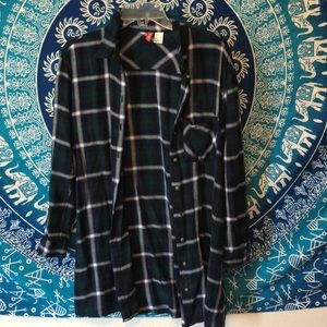 Long, Green Flannel